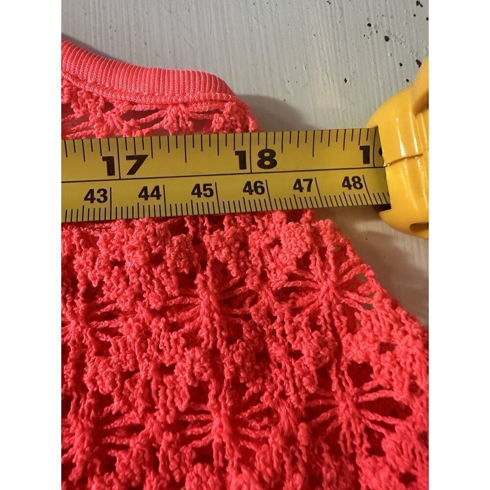 Pink Victoria Secret Top Womens M/L Beach Cover Up Crop Macrame Neon Halter - Picture 6 of 7